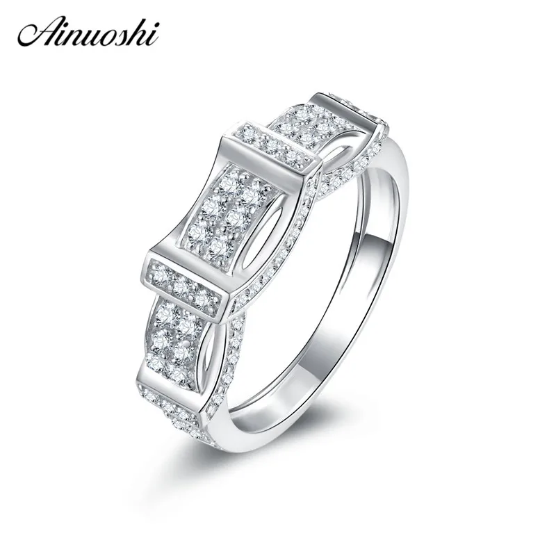 Ainuoshi Fashion 925 Sterling Silver Wedding Rings Engagement