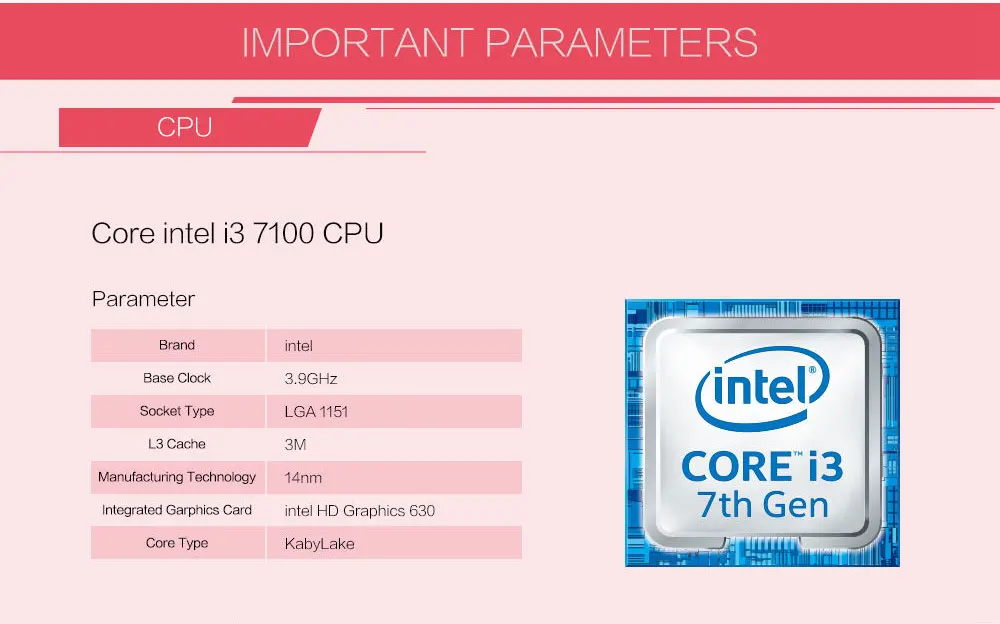 Getworth T13 белый мини-компьютер подарок для офиса компьютер I3 7100 120 г SSD 8 г Оперативная память Вентилятор охлаждения 230 Вт настольных ПК милые