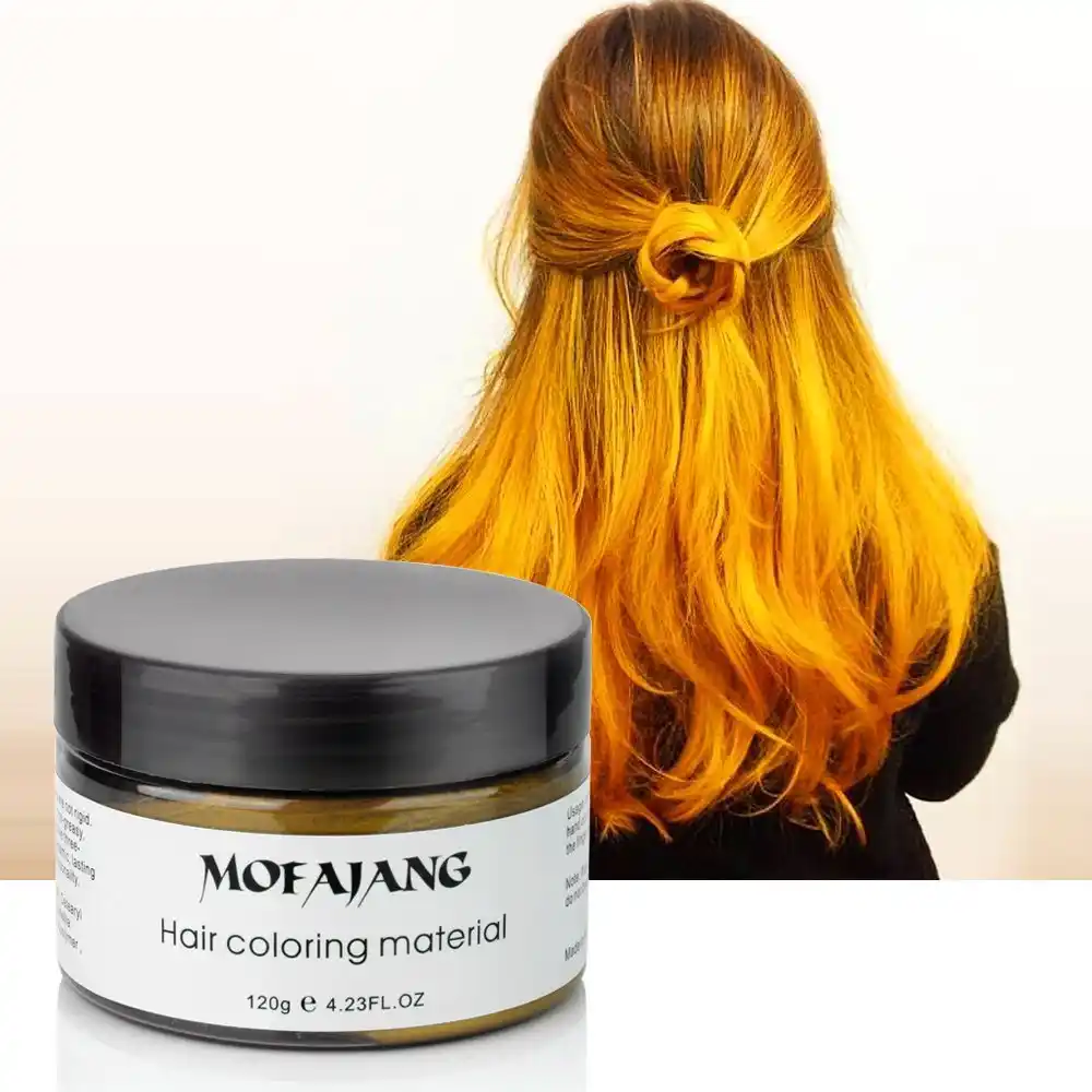 Mofajang Gold Hair Wax Disposable Hair Dye Color Hair Cream Gel Botanical Ingredients Safe Not Irritating Easy To Clean 120g Pc Aliexpress