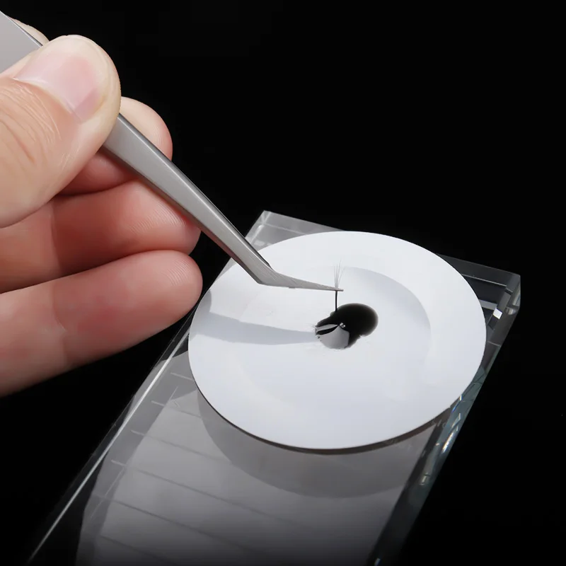 

60pcs Disposable Eyelash Glue Holder Pallet Stand on Eyelash Jade Stone Eyelashes Extension Glue Pads Stickers Beauty Tools