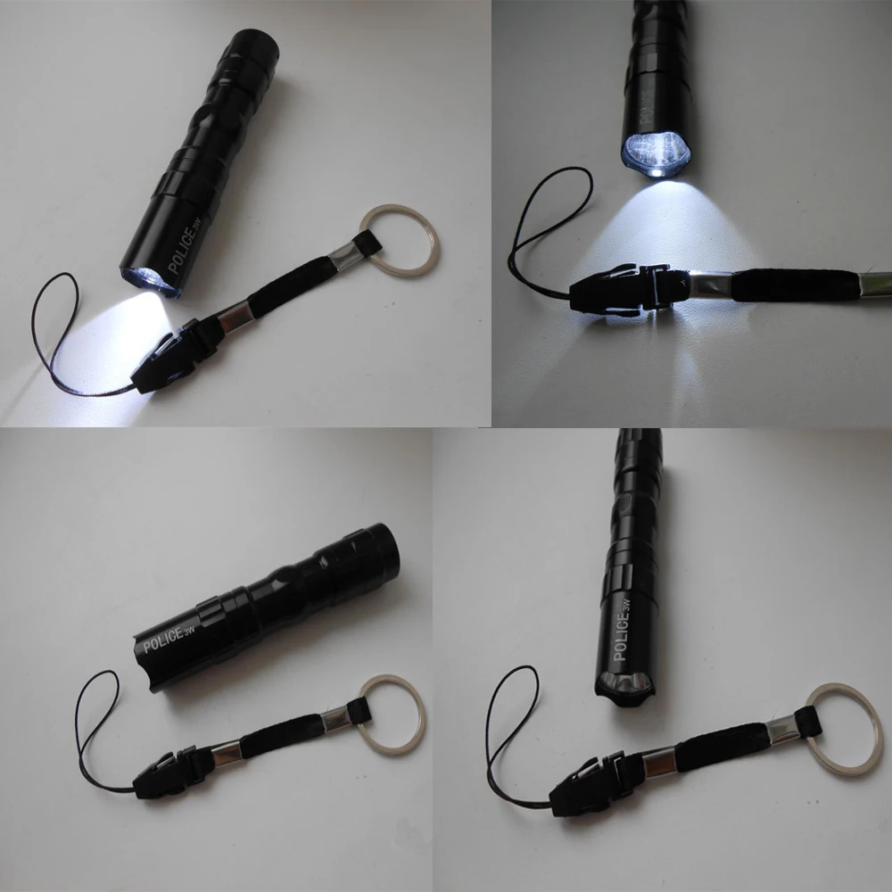 3 Вт Водонепроницаемый светодиодный мини-светильник-вспышка портативный полицейский фонарь светильник алюминиевый аварийный походный ночной Светильник для батареи АА