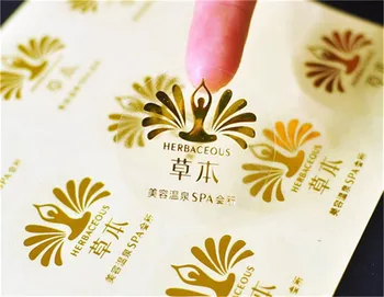 

1000pcs Customized Digital Printed Gold Foil Stickers Custom Vinyl Transparent PVC Foil Gold Adhesive Labels