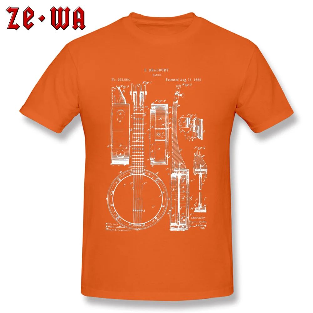 Group T Shirt Short Sleeve Printed On 2018 Popular Men April FOOL DAY Tops Shirts Printed On Top T-shirts O Neck Cotton Fabric Banjo Patent T Shirt 1882 -4314 orange