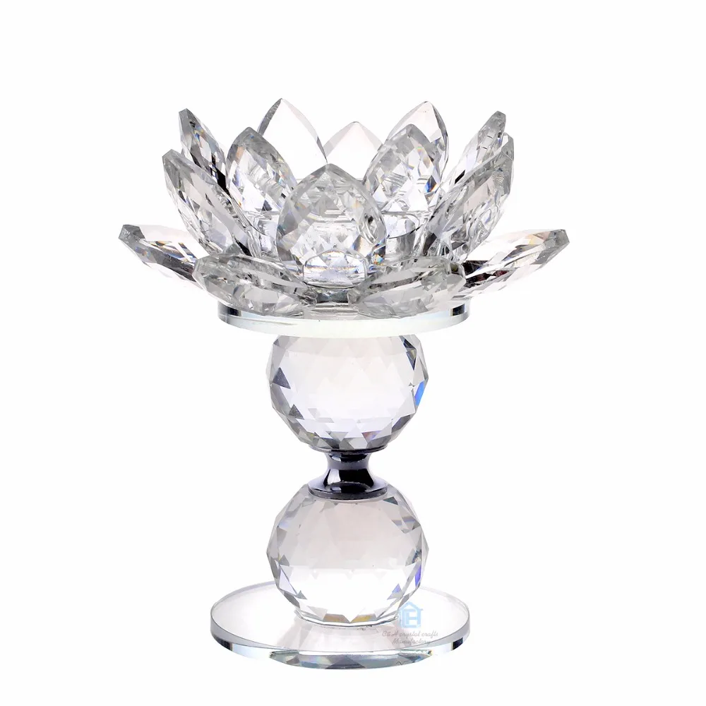 crystal lotus flower candle holder-3