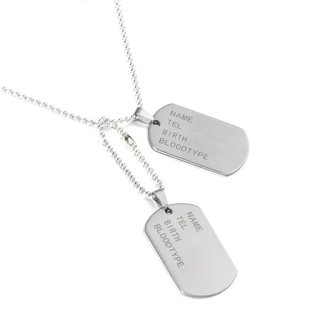 Military Army Tactical Engraving Name ID Tags Cards Pendant Man