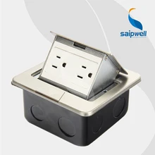 15A 110 В тонкий Дизайн Нержавеющая сталь этаж гнездо/Северной Америке Стиль Водонепроницаемый электрическая розетка(spd-2f/sc6-10