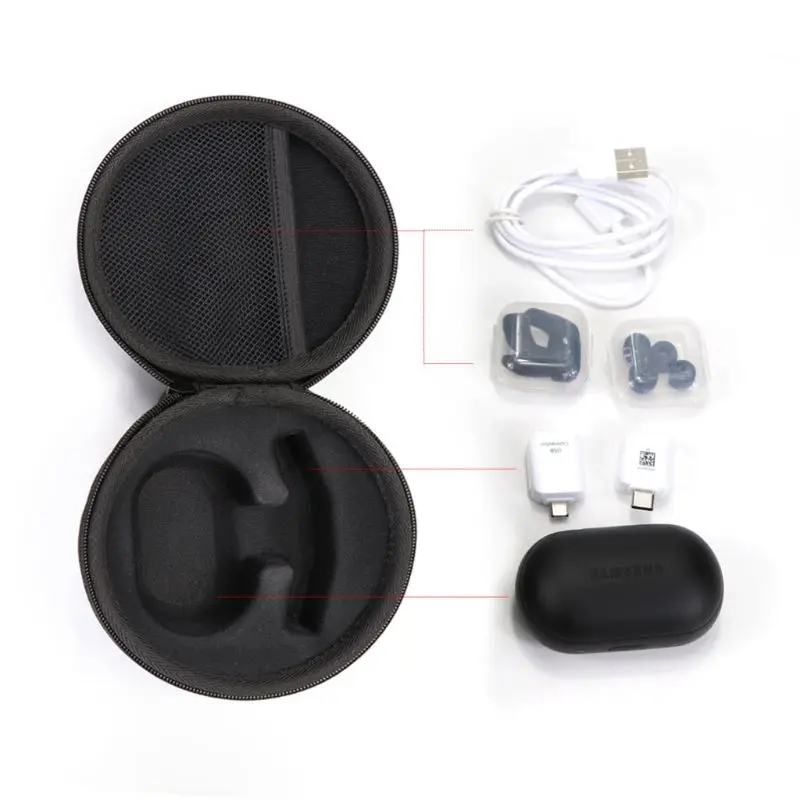 

Portable Zipper Pouch Dust/ Shockproof Hard Protective Case For gear iconX Storage Bag Box For Samsung gear icon