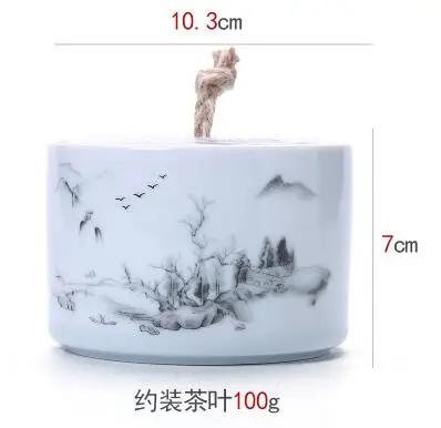 Китайские фарфоровые Герметичные банки для хранения чайной заварки бак кунг-фу хранение чая коробки керамическое хранение чая комоды - Цвет: C