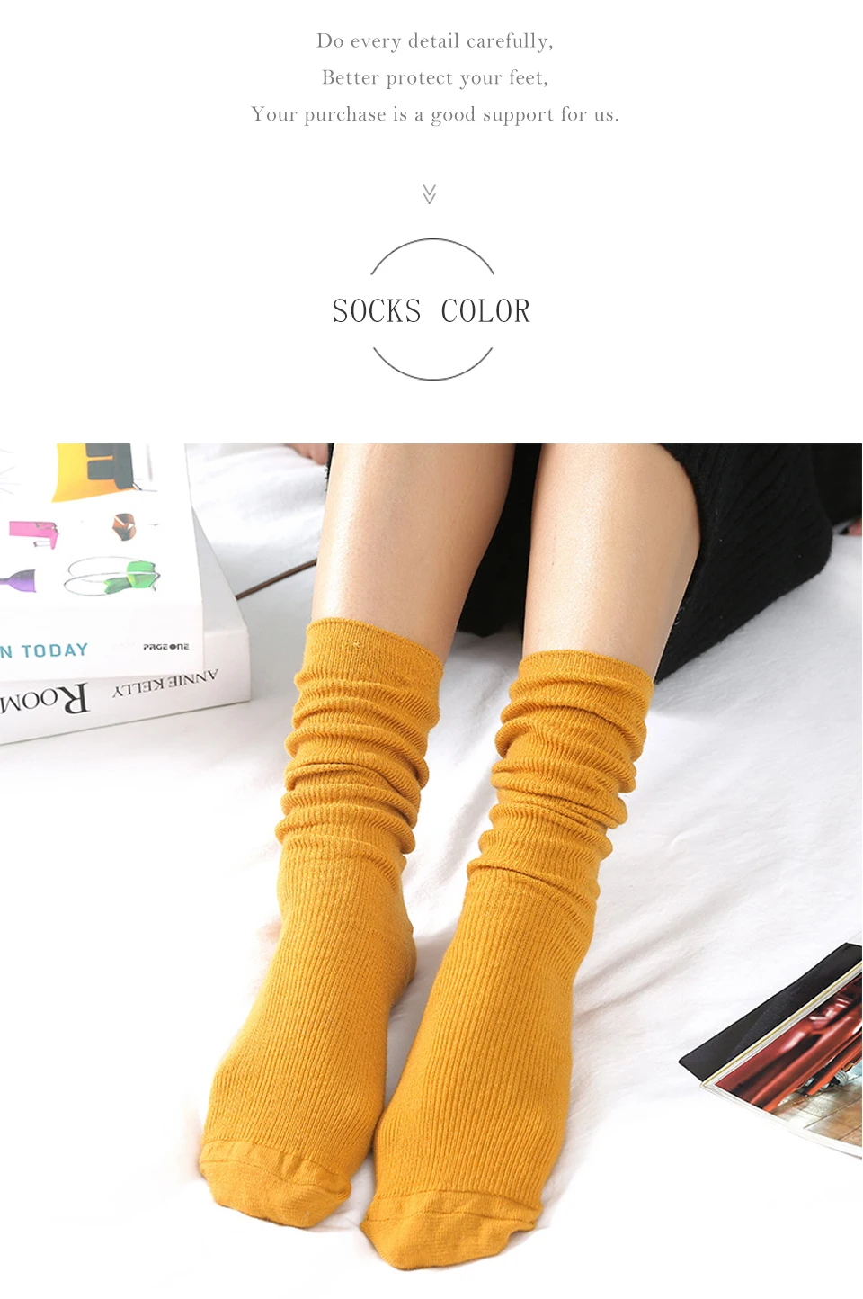 Hot Harajuku Cool Socks Art Women Fashion Cotton socks Comfortable Four Seasons Solid Simple Female Sox In Winter Autumn (8)