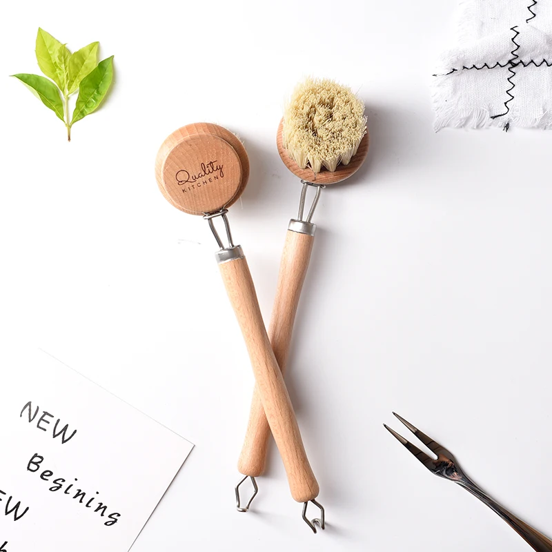 

Natural Pan Cleaning Brush Wooden Handle Dish Cup Bottle Pot Washing Brushes Multifunctional Kitchen Cleaning Accessories Tools
