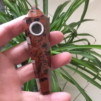 

Natural Red Obsidian smoking pipe wand cigarette holder to heal