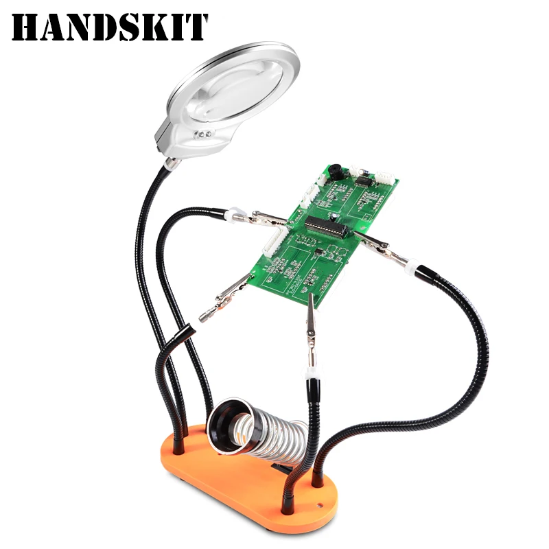 

Handskit Soldering Stand Magnifier Soldering Iron Stand Soldering Iron Stand Clamp WorkBench Helping Hands Third Hand System