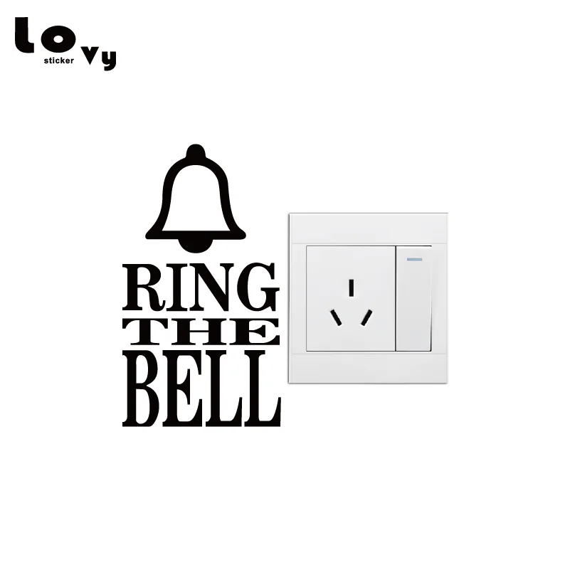 

Ring The Bell Vinyl Switch Sticker Warm Tip Wall Sticker Home Decor 8x14cm SW0406