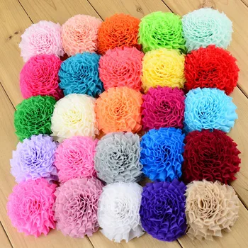 

40pcs/lot 7CM Baby Girl DIY Chiffon Fold Flower Headwear Accessories