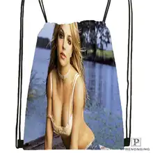 Custom Britney-Spears-models- Drawstring Backpack Bag Cute Daypack Kids Satchel(Black Back) 31x40cm#20180611-02-70