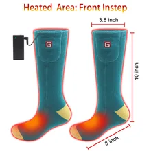Передние носки с электроподогревом 2,4-3,0 в, Зимние гетры для ног, Термоизолированный хлопок, женские носки для теплых прогулок
