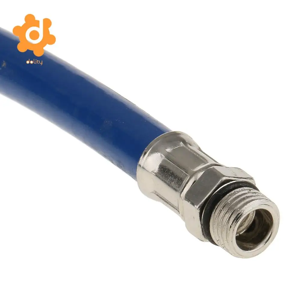Auto Car Motorcycle Tire Inflator 1/4'' Rubber Air Pipe Hose with Copper Valve Rubber Flexible Air Hose Male Thread