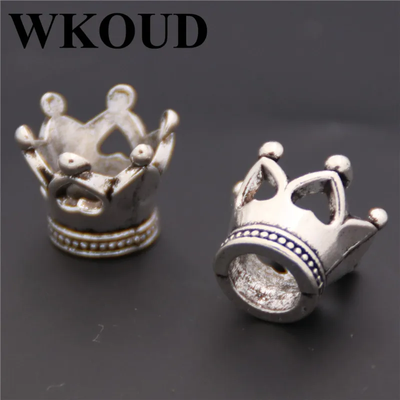 WKOUD 10 шт. древнее серебро 3D мини-Корона Подвески-шармы из сплава для ожерелья серьги популярные аксессуары DIY ручной работы A158