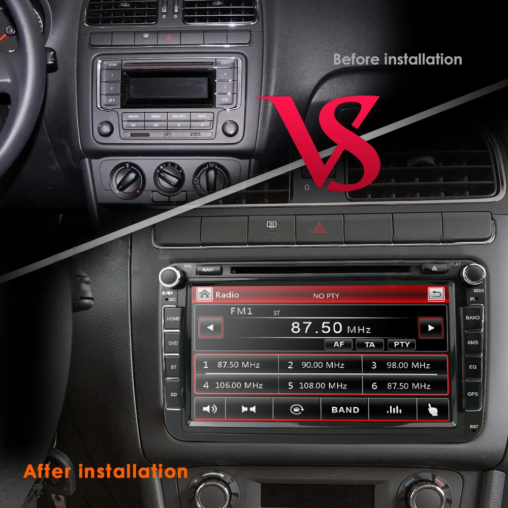 Perfect Ossuret 2Din 8Inch Car DVD Player For V W/Volkswagen/Passat/POLO/GOLF/Skoda/Seat/Leon DAB+ GPS RDS SWC rear camera FM/AM radio 5