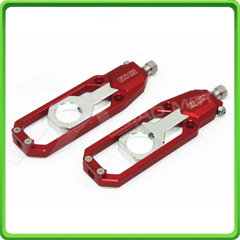 Motorcycle Chain Tensioner Adjuster for SUZUKI GSXR600 GSXR750 GSX-R GSXR 600  750 2011 2012 2013 2014 2015 2016 Red & Silver (4)