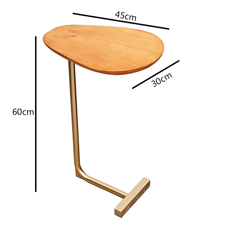 Креативный Овальный маленький приставной столик из кованого железа, деревянный диван, угловой журнальный столик, ленивый столик для чтения, не стесняйтесь перемещать mx6011135