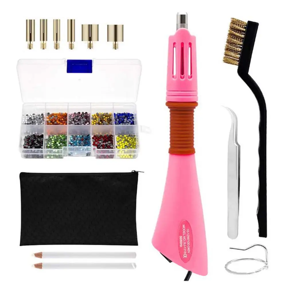 

2000Pcs Colorful Hot Fix Rhinestones with Applicators Brush for Wedding Dress