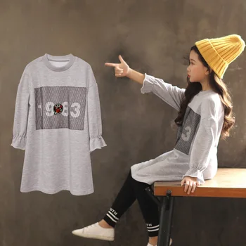 

2018 Autumn New Girls Dress Children's Loose Dress Long Sleeved Kids' Princess Dress Toddler Casual Dress,#3104