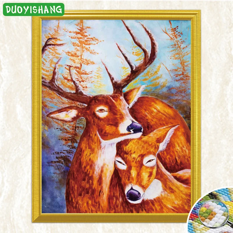 DUOYISHANG 5D DIY Diamond Painting Deer Mosaic Sale Picture of Rhinestones Embroidery Cross Stitch Home Decor | Дом и сад