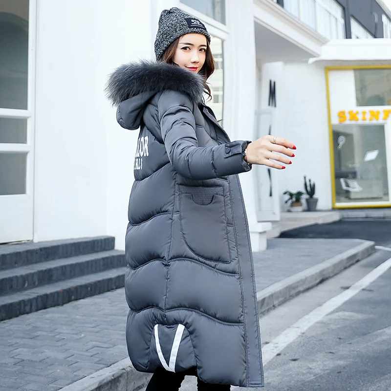 HETOBETO Winter Coat Women X long Plus Size M XXXL Long Parka Luxury