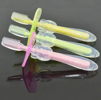

3pcs/lot Silicone Kids Teether Training Toothbrushes For Children Baby Toothbrush Infant Gums Newborn Brush Tool With OPP
