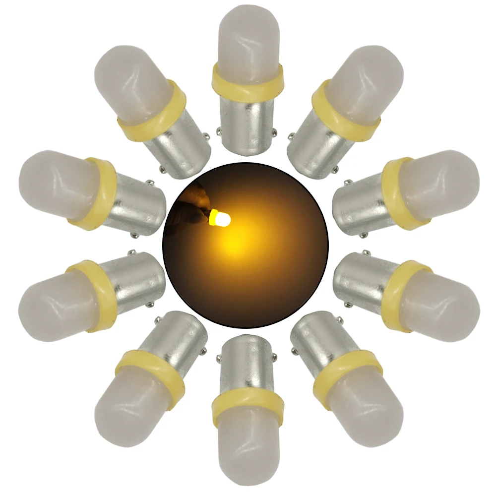 

50 X #1847 #1893 #44 #47 BA9S Bayonet Base Super White Frost 6.3V pinball led bulb