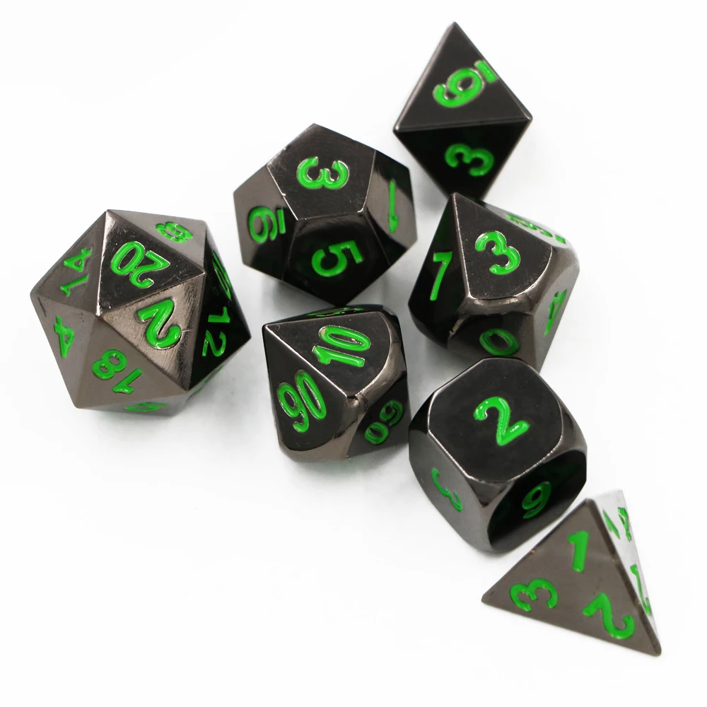 Dungeons & Dragons 7pcs/set Classic RPG Dice D&D Metal Dice DND Plating