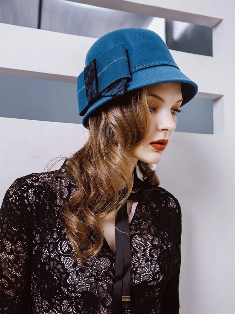Bucket Women Fedora Hats Wool Felt Hat 