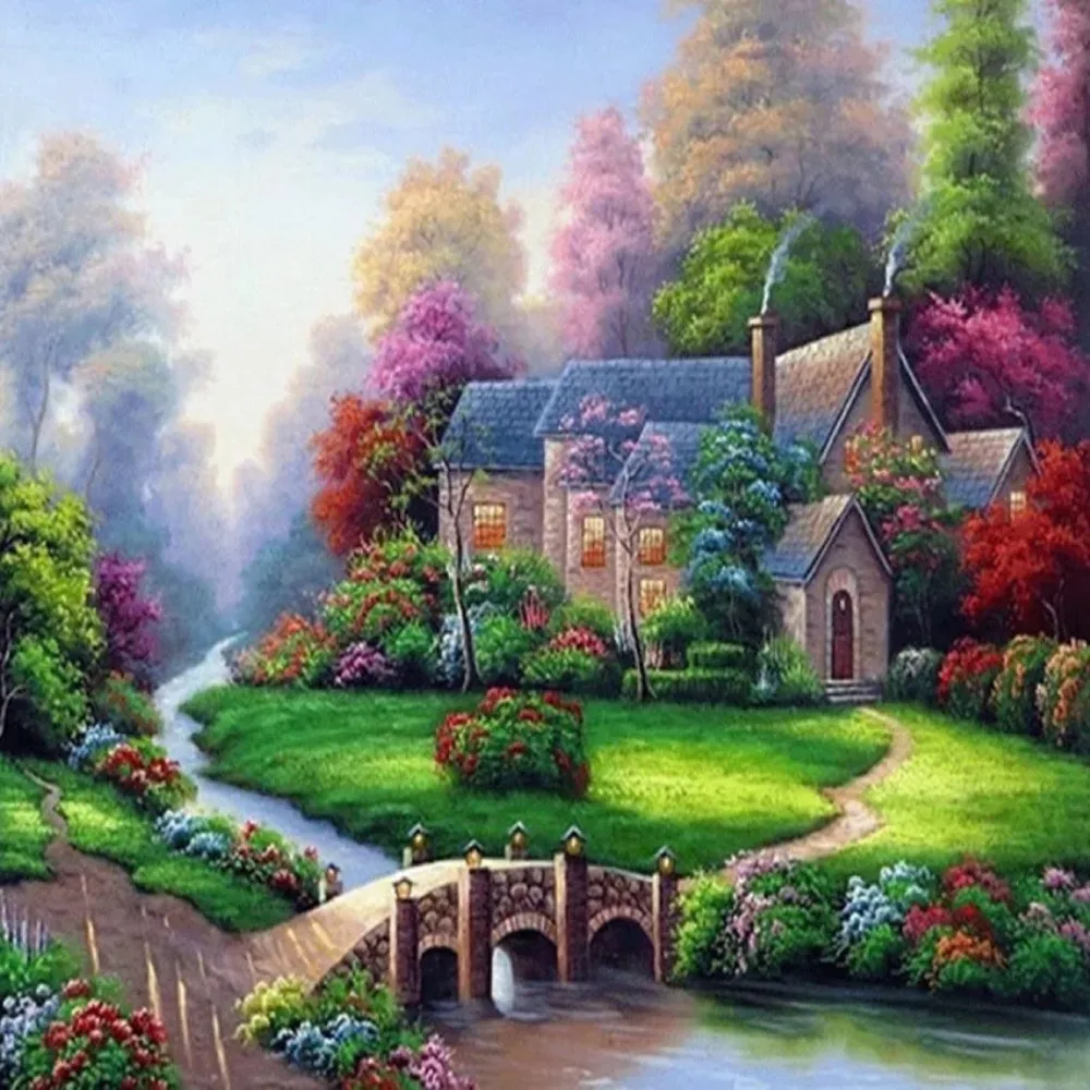 

Diamond Painting Cross Stitch Tree Scenic Full Square Rhinestones 5D DIY Diamond Embroidery 5D Diamond Mosaic Wall Decor