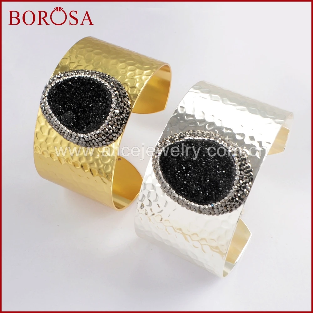 Женский браслет BOROSA 3/5 шт. золотой/натуральный серебристый цвет с камнями