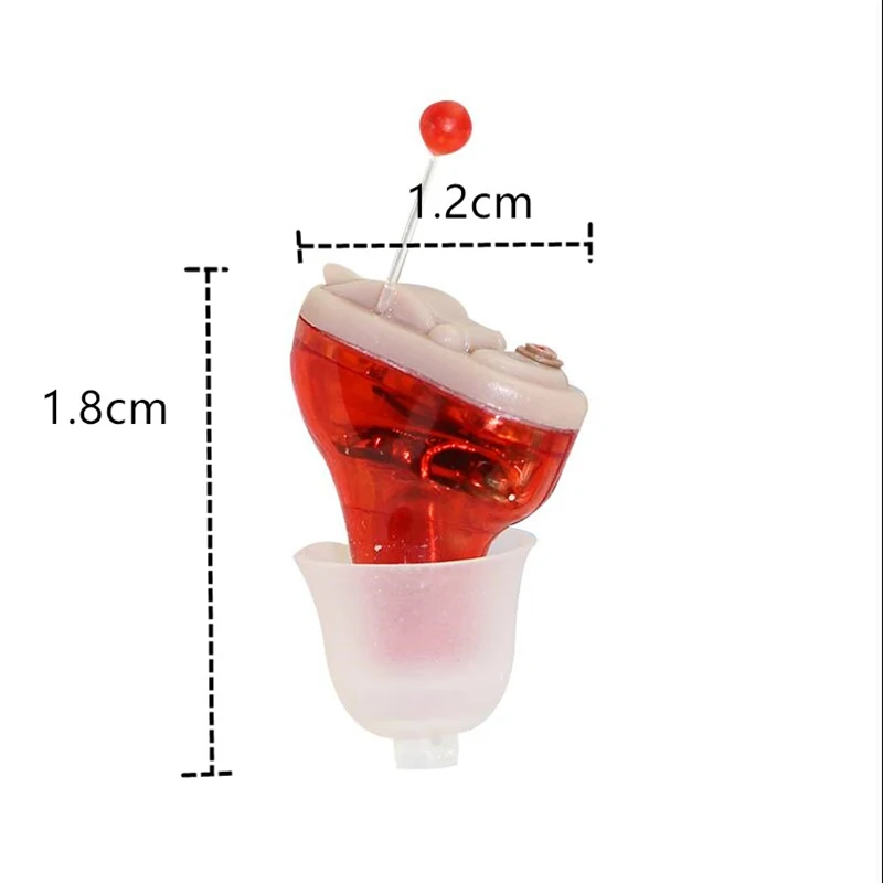 2018 Hot Sale New Design Red & Blue Invisible Mini Ear Hearing Aid For the Elderly Gift