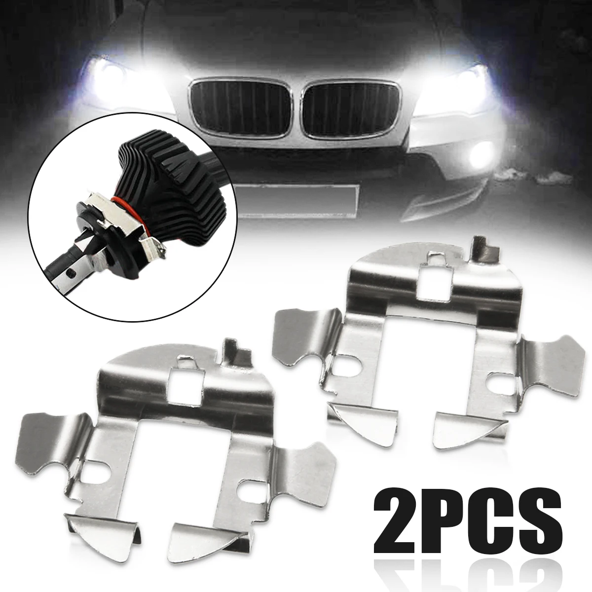 For Benz BMW Audi 2pcs H7 HID Xenon Bulb Holder Adapter Base Retainer Clip Mayitr