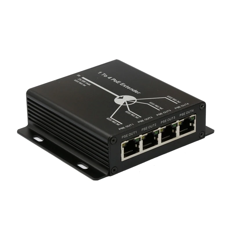 Новейшие мини-удлинитель для питания по Ethernet 25,5 Вт для IP Камера продлить 120 метров IEEE802.3af POE, сетевые устройства Plug-and-Play 5 Порты 10/100 M
