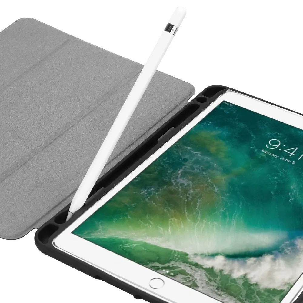 For iPad Pro 10.5 Case TPU Leather Slim Smart Cover With Pencil Holder Auto Sleep/Wake up For Apple iPad Pro 10. 5 inch New