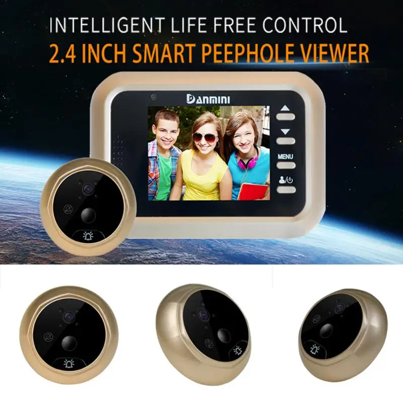 

2.4-inch Electronic Door Viewer Infrared Night View Motion Detection Shooting Anti-burglary Visual Doorbell Home Use