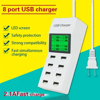 

8 Port USB Socket AC Power Adapter Home Travel Wall AC Charger Power Adapter EU/UK/US Plug For phone computer fast charging