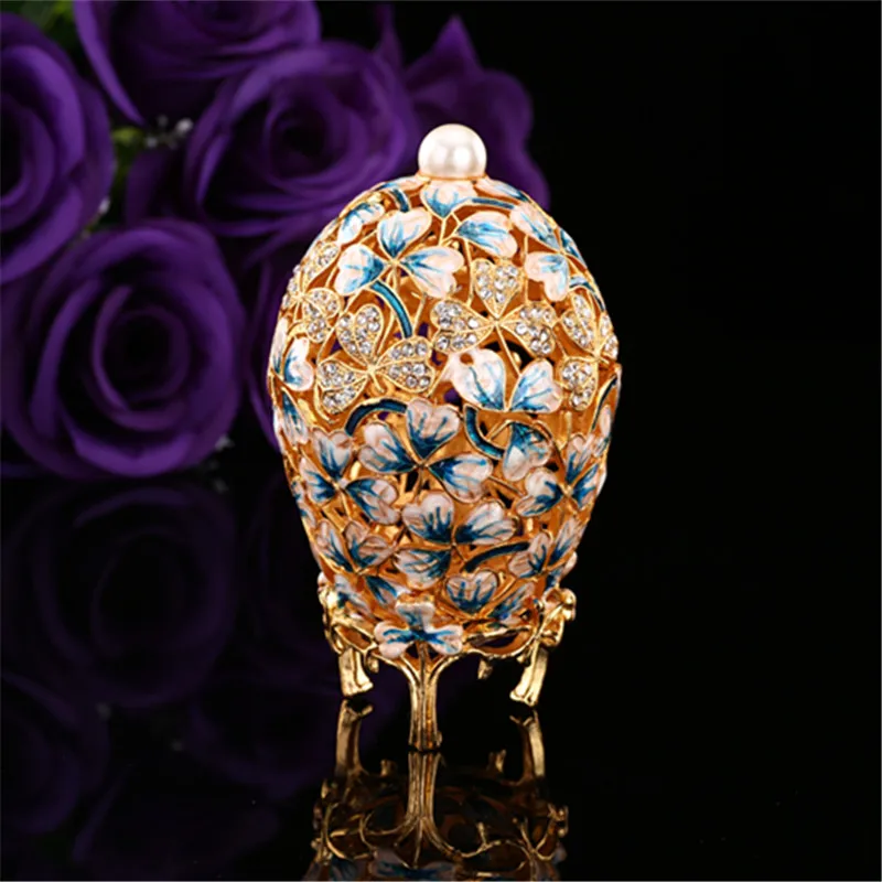 QIFU красивые пустотелые белые листья Faberge украшения для яиц декоративные