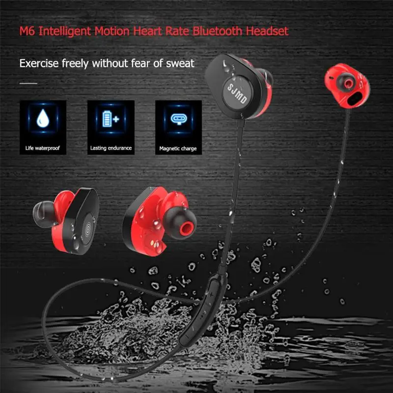M6 Беспроводной Bluetooth 3D стерео наушники спорта вкладыши Водонепроницаемый гарнитура