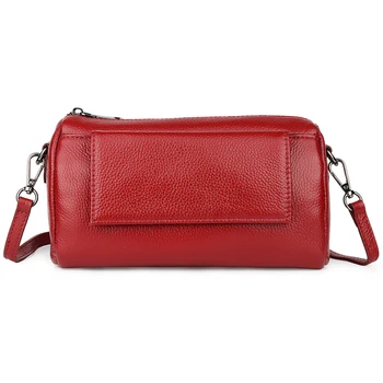 

2019 Luxury Green/Black/Red Crossbody Bag Leather Shoulder Handbag Genuine Real Leather Women’s Messenger Purse Lady Phone Bags