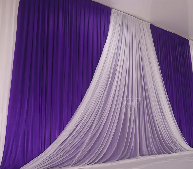 

10x20ft Ice silk wedding backdrop curtain drape wedding supplies sheer organza drapes background for party event