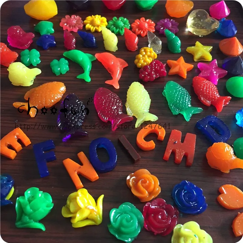 50 г/лот разноцветные шарики для выращивания воды в форме героев мультфильмов, легко разбивающиеся игрушки, бусины орбизы с кристаллами - Цвет: mix by random