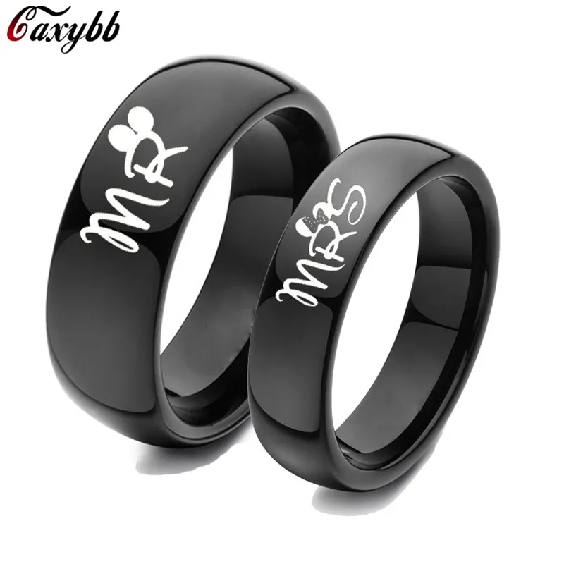 Мода DIY пара ювелирных изделий Mr and Mrs 316L из нержавеющей стали свадебные кольца для