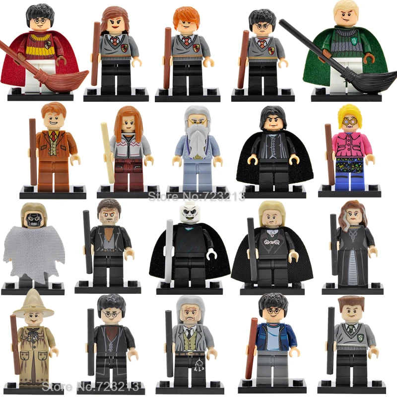 

20pcs/lot Harry Potter Figure Set Hermione Ron Dumbledore Lord Voldemort Malfoy Model Building Blocks kits Brick Toys