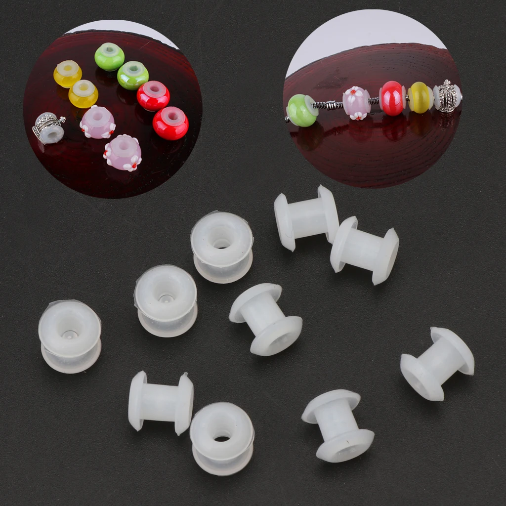 

Silicone Rubber Stoppers Ring Bead Spacer Charm Bracelet Jewelry Making 10Pcs
