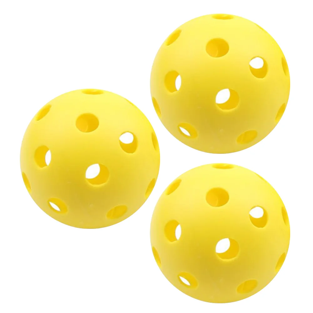 

3pcs Durable Lightweight Pickleball Set Practice Airflow Outdoor Accessories Sports Fun Round Shape Out Training